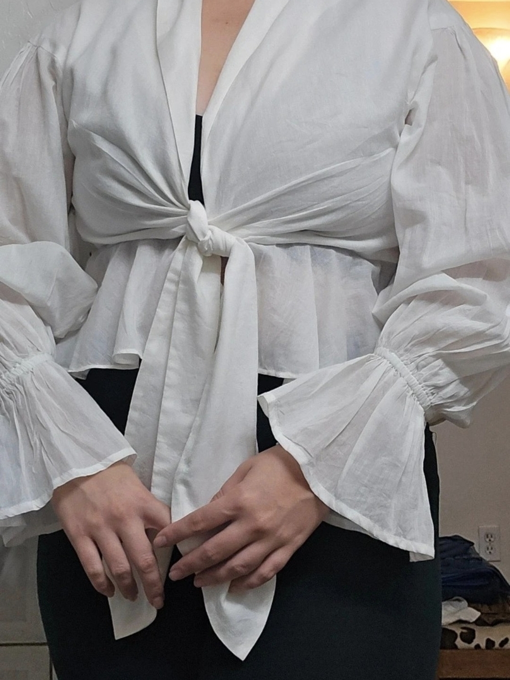White Women’s Ruffle Sleeve Ash Top By Lovers And Friends From REVOLVE